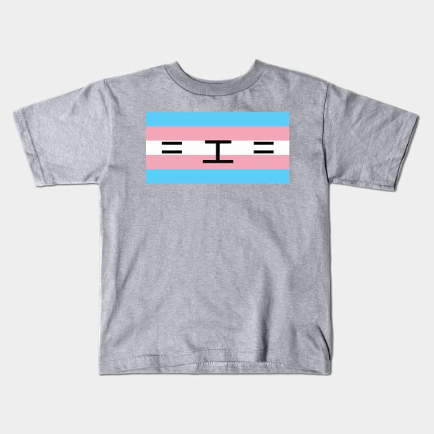 Trans Pride Cat Face Smiley Kids T-Shirt by dikleyt